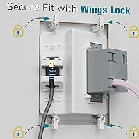 Vista 8 de Ocultador de cable de TV para TV montado en la pared, kit de gestión de cables en la pared, caja de tomacorriente, ocultador de cable de salida