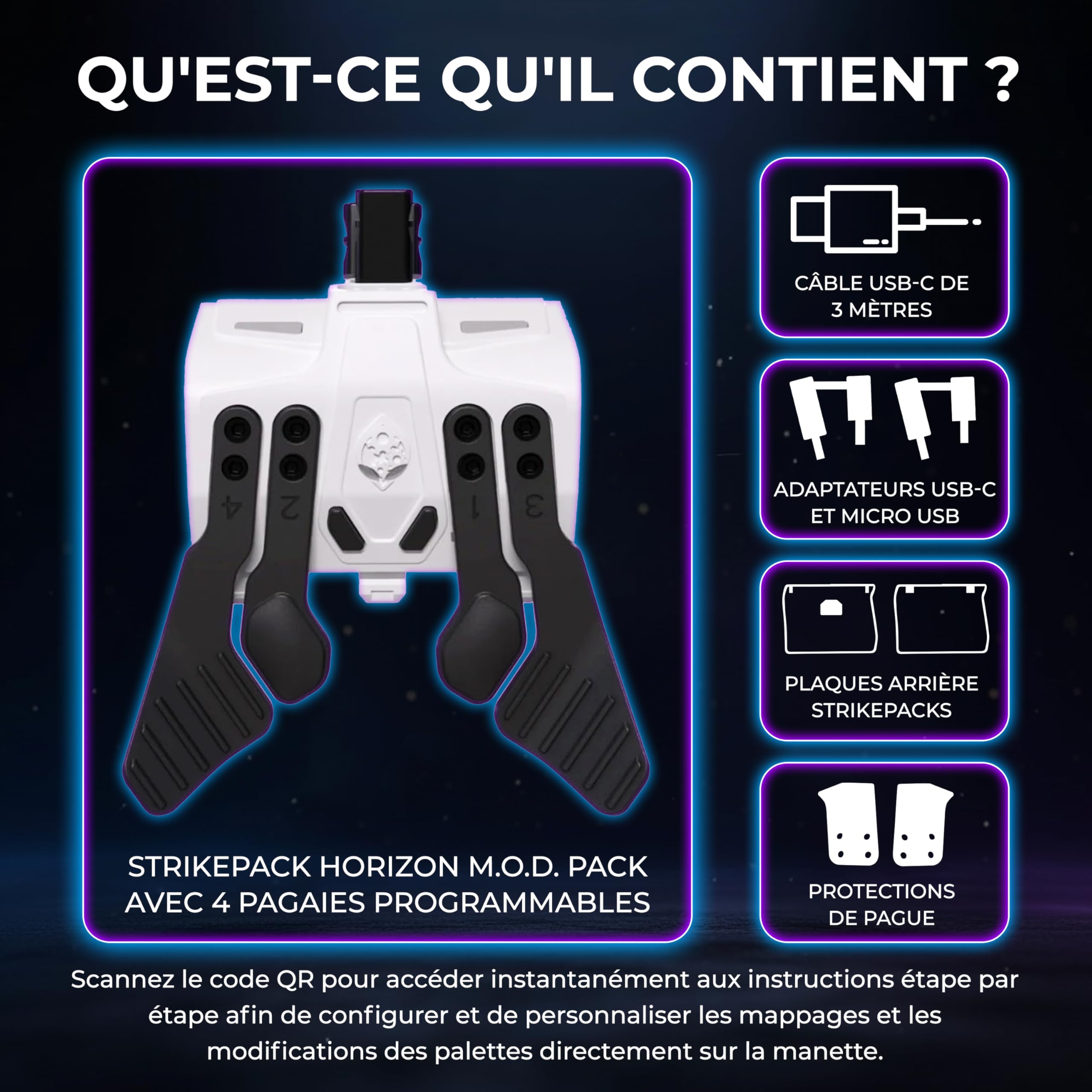 Collective Minds Strike Pack 'Horizon' MOD Pack | 4 Palettes Reconfigurables | Système de Macros Piloté par Application | Compatible avec les Manettes Standard Xbox Series X|S et Xbox One