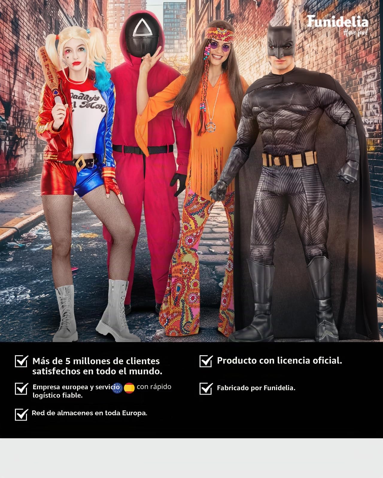 Funidelia Disfraz Oficial El Juego del Calamar Netflix para Hombre y Mujer con máscara triángulo y arma, Mono Squid Game para Adulto, Disfraces de Carnaval, Halloween y Fiestas – Talla M - L