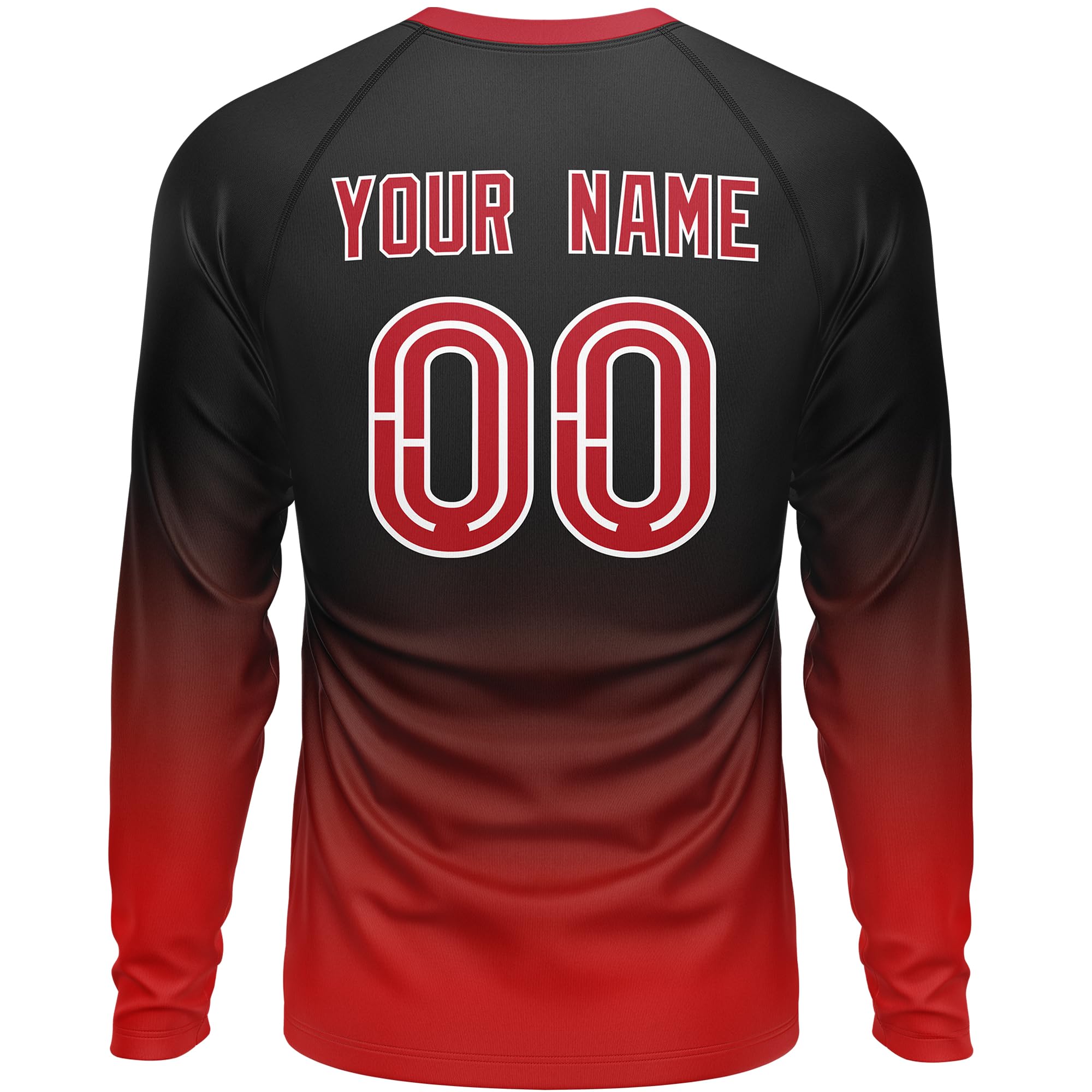 KXK Custom Gradient Baseball Shirt Long Sleeve Team Jersey Personalized Printed Name Number for Men Women Youth