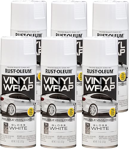 Rust-Oleum Automotive 352725 Rust-Oleum - Aerosol de envoltura de vinilo, blanco, 11 onzas (paquete de 6)