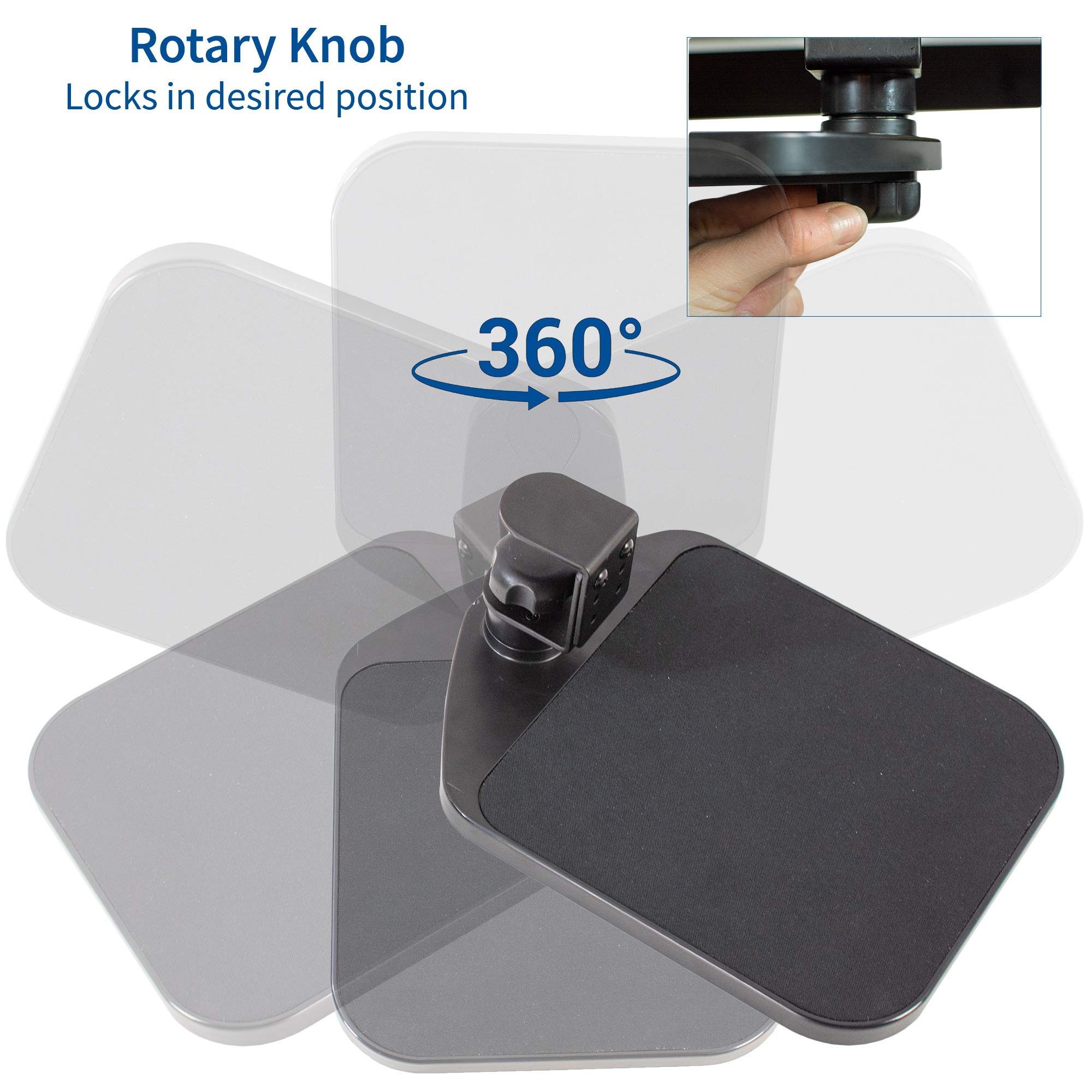Tappetino Per Mouse Con Bracciolo Ergonomico Girevole 360° - Supporto Regolabile Per Scrivania (Bianco)
