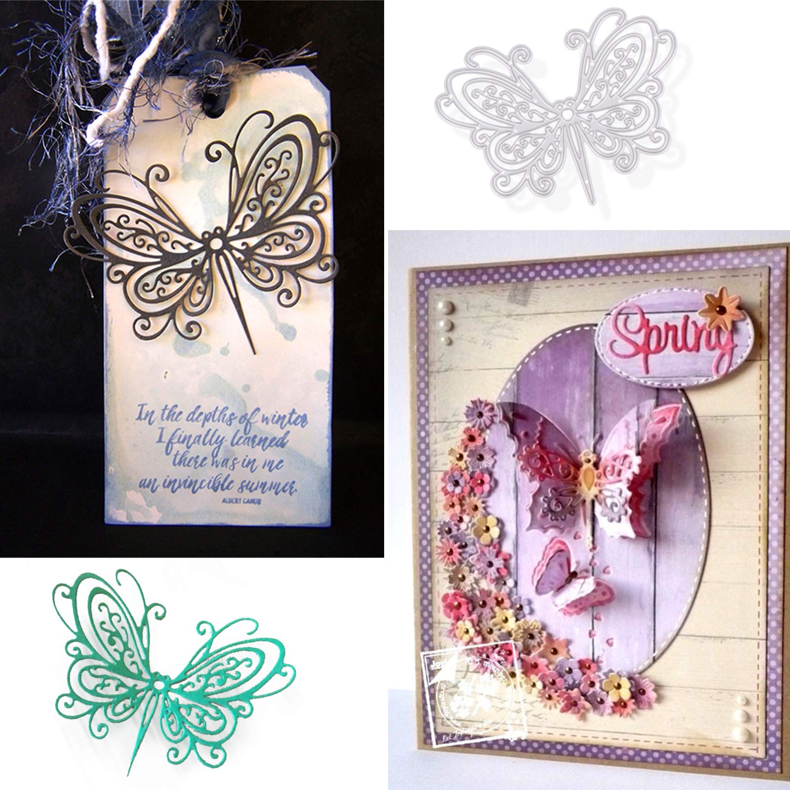 3 Piezas 3D Mariposa Metal Troqueles De Troquelado Caja