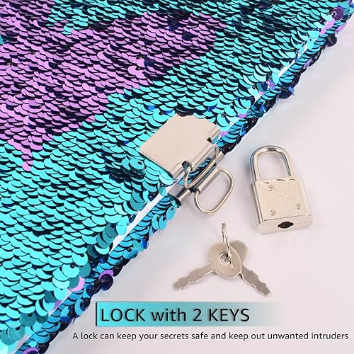 Vista 23 de VIPbuy Magic - Diario de viaje reversible con lentejuelas, diario de viaje con cierre y llave para niños y niñas, tamaño A5 (8.5 x 5.5 pulgadas), 78