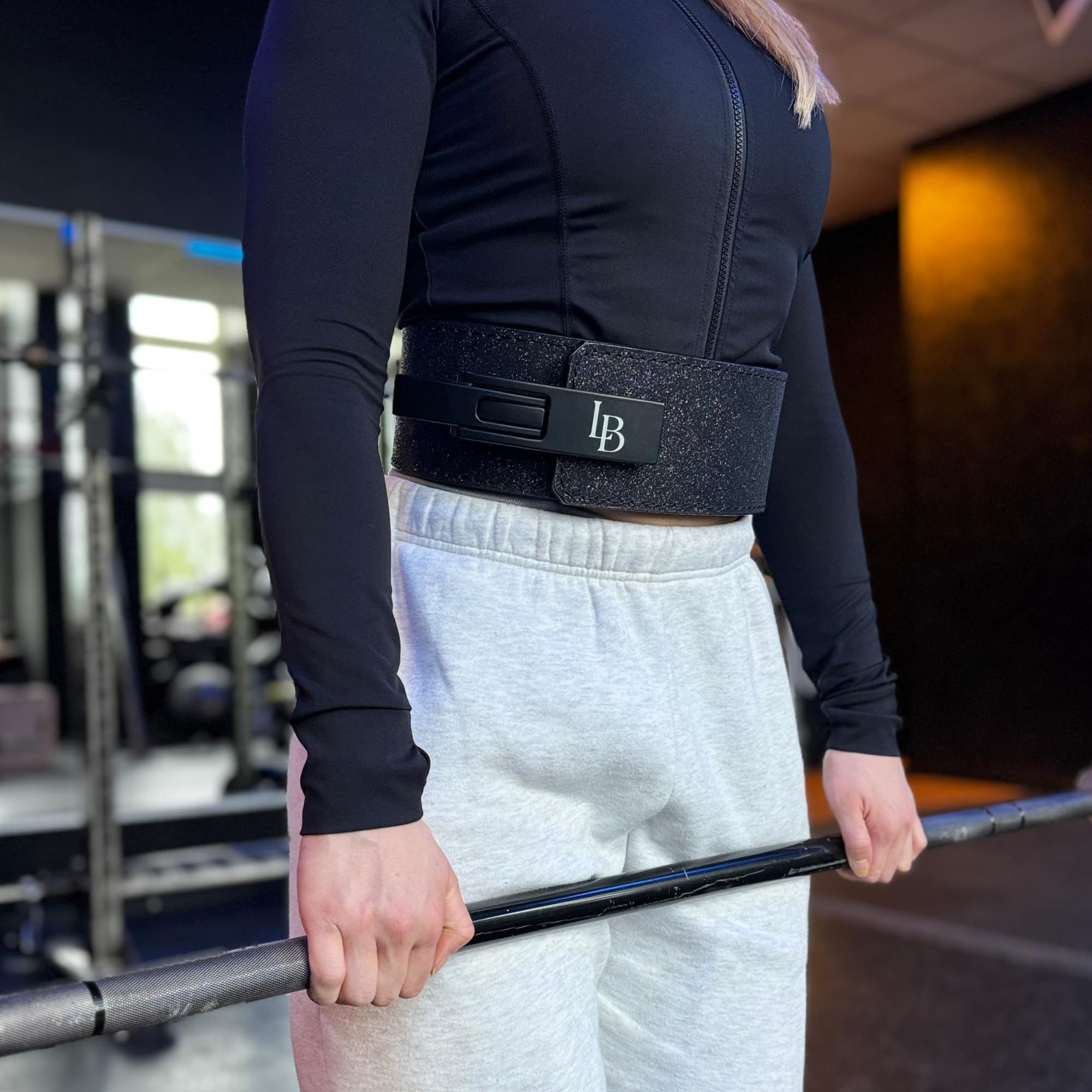 Gewichthebergürtel für Frauen mit Glitzer, Weightlifting Belt für Krafttraining, Fitness, Bodybuilding - Trainingsgürtel verstellbar, gepolstert