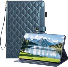 Rosbtib iPad 9th Generation Case, iPad 9th/8/7th Generation (2021/2020/2019 Model) Case, Stylish Quilted Embroidery Tablet Case, iPad 10.2 Case, iPad 8th Generation Case, Lightweight, Card Storage,