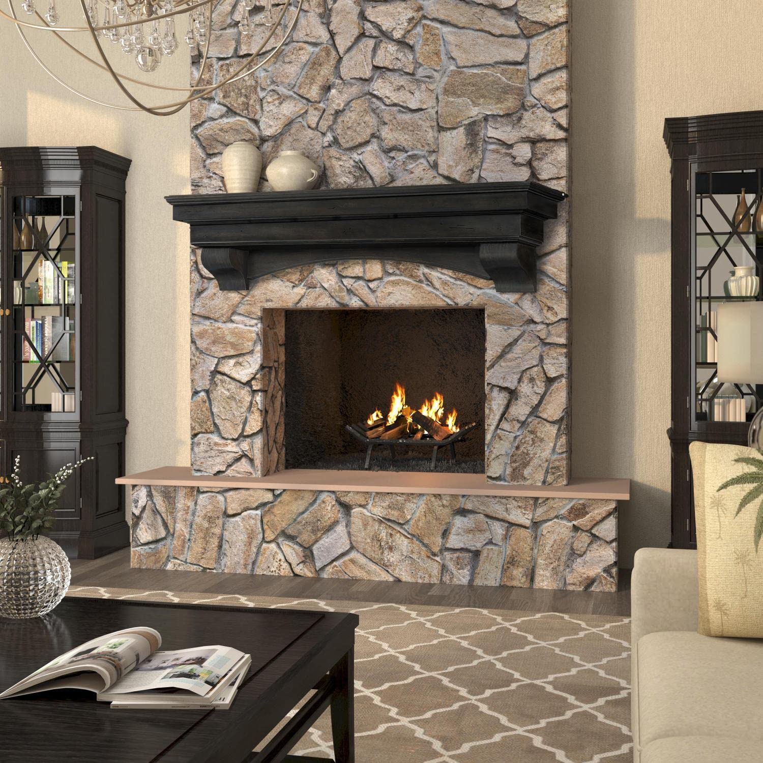 Amazon.com: Pearl Mantels 497-60-20 Celeste Arched Wood Fireplace