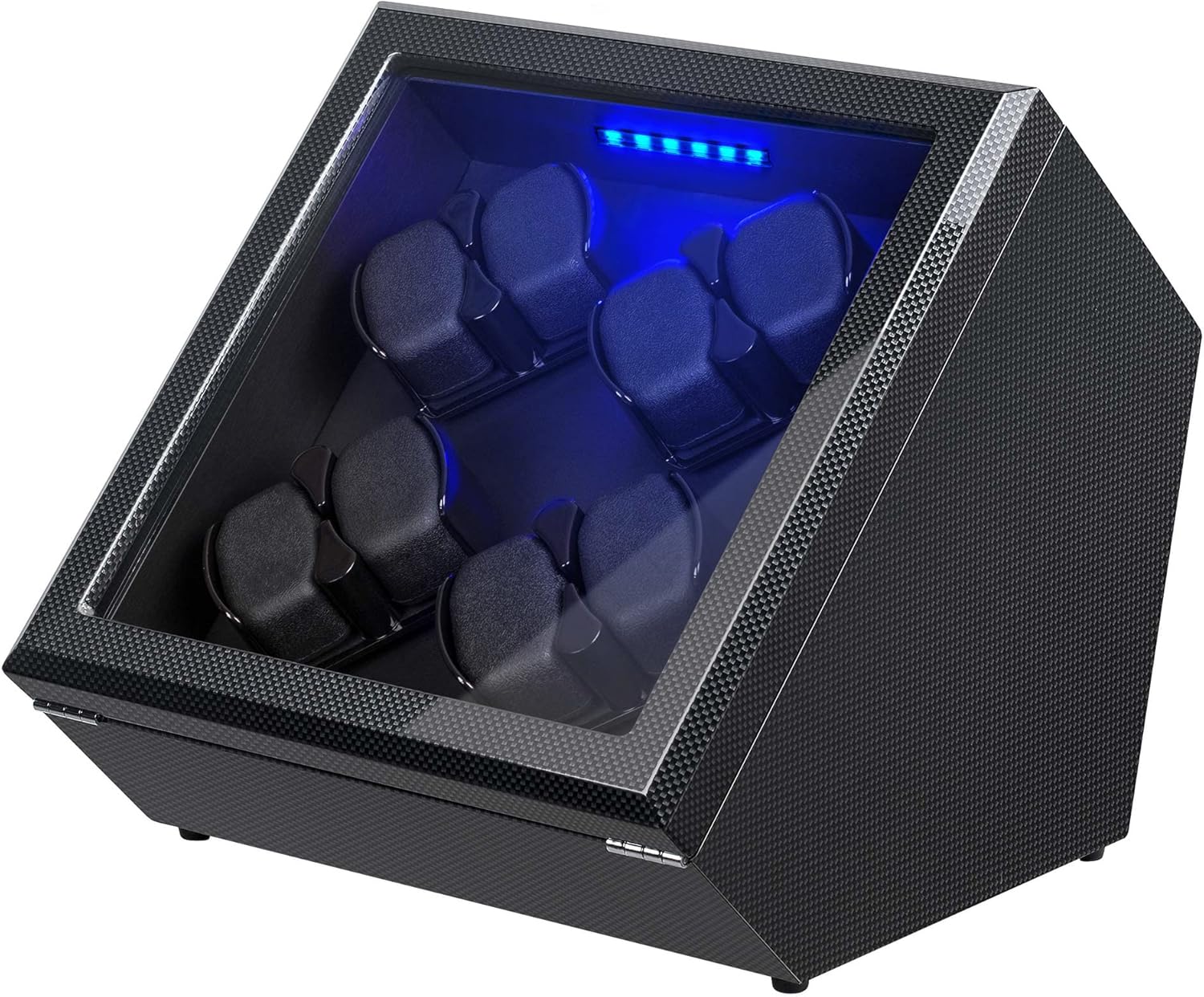 JINS & VICO Watch Winder, Piano Finish Carbon Fiber Exterior and Soft