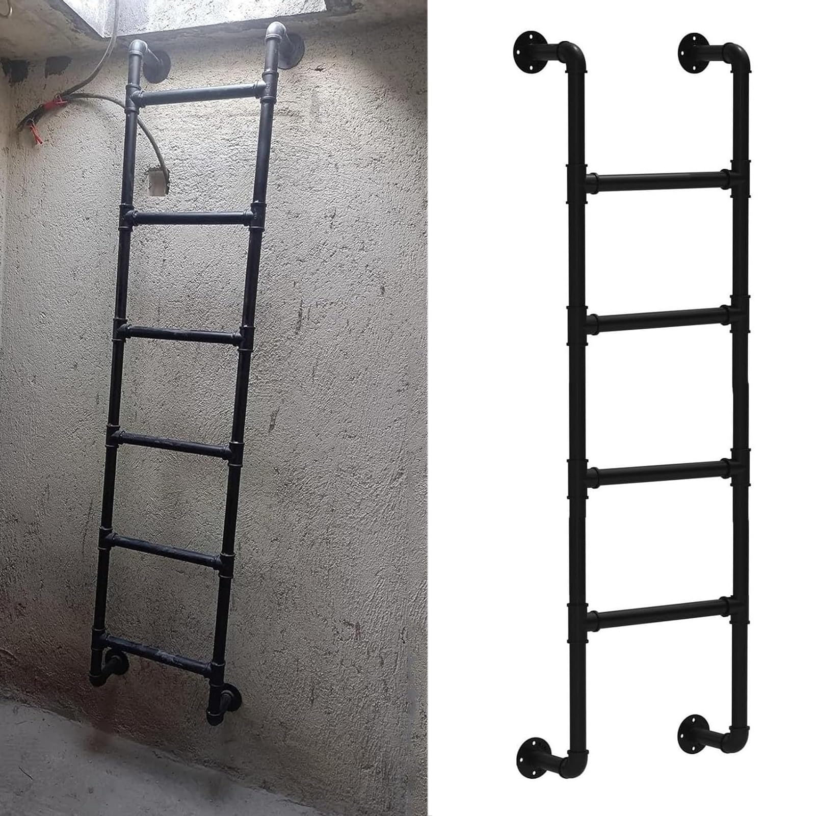 Échelle de grenier en fer forgé 190 cm pour lit superposé et mezzanine robuste