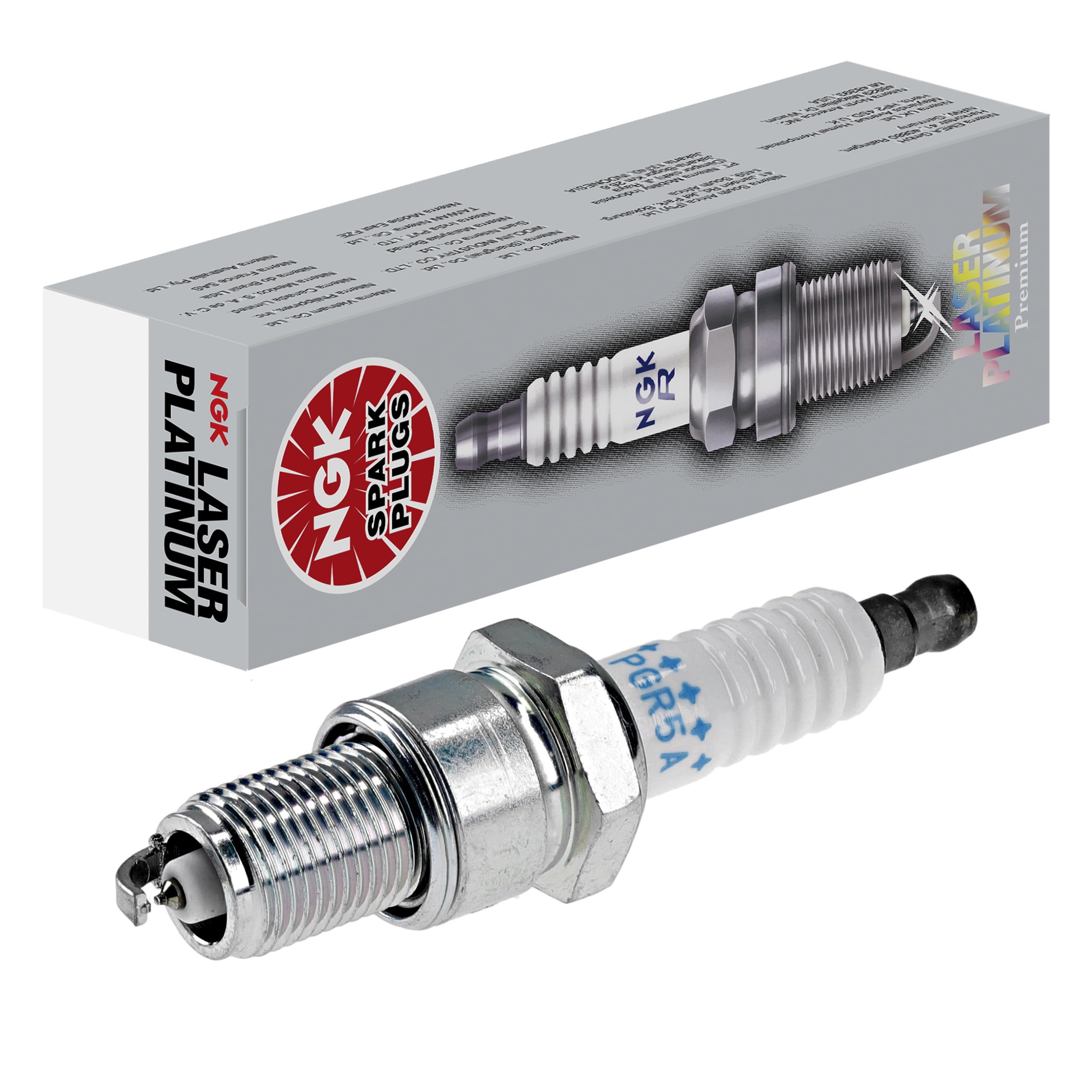 NGK Bujía de encendido 3200 electrodo central platino Electrodo de masa supresión de interferencias 5 kOhm con asiento de estanqueidad plano Conexión SAE fija Ancho de llave: 20,8 mm Long. de rosca: