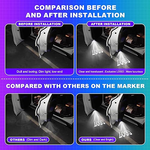 Miniatura 3 de 2 piezas de luces de puerta de coche Logo proyector accesorios para VW