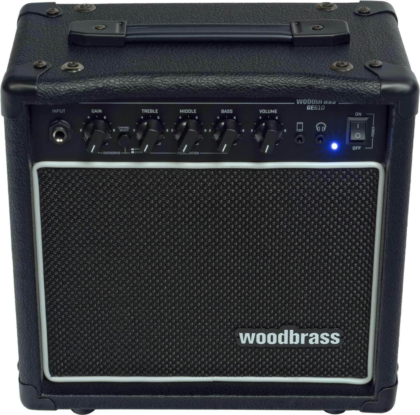 Woodbrass GE610 Combo-Verstärker für E-Gitarre – Verstärker 10 W, ideal für Anfänger, vielseitig, intuitiv, Kopfhöreranschluss: perfekt zum Lernen