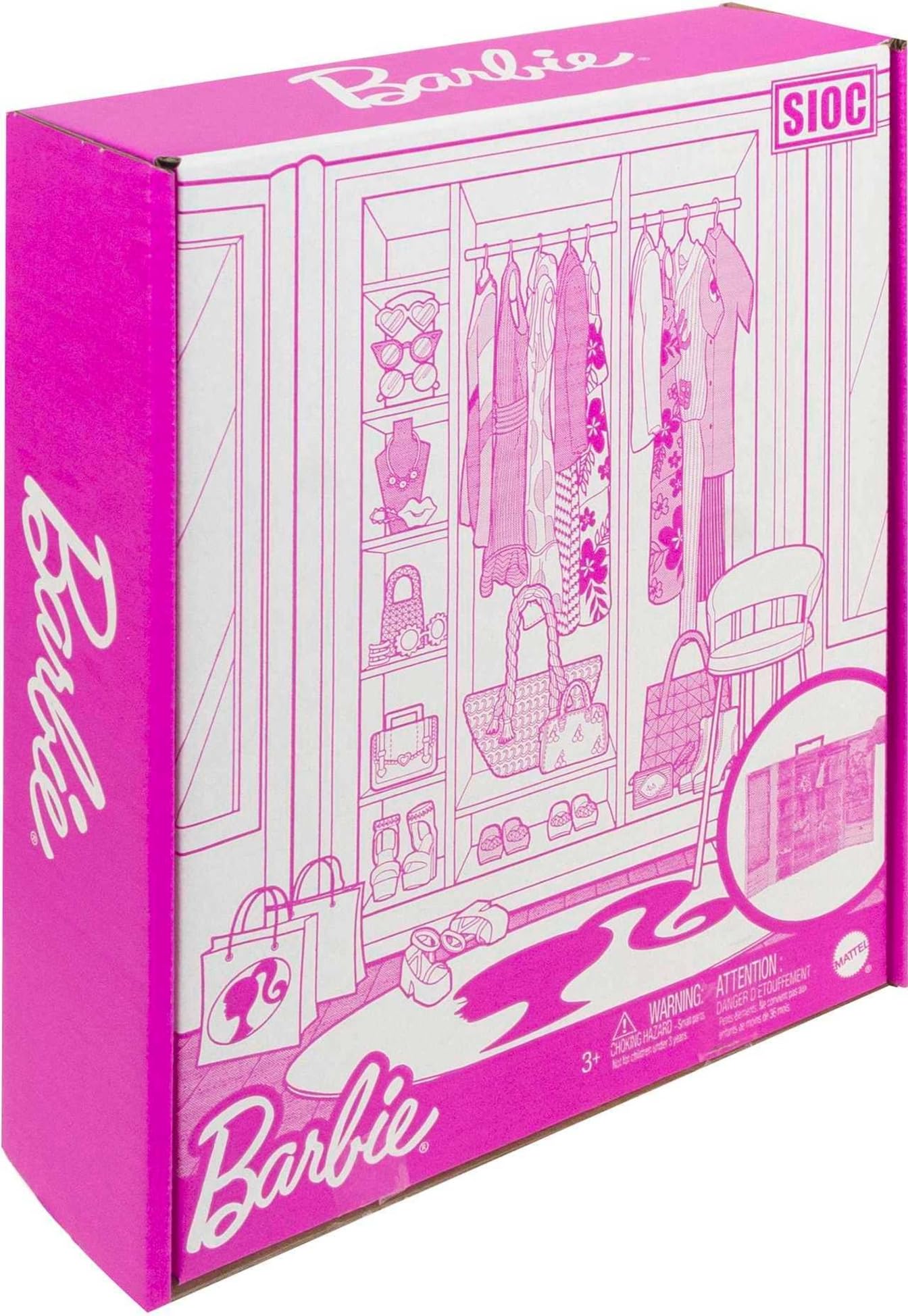 Barbie Brand Armario, Incluye Ropa, Accesorios, Zapatos y Perchas, Regalo para niñas y niños de 3 a 8 años (Mattel HKR92)