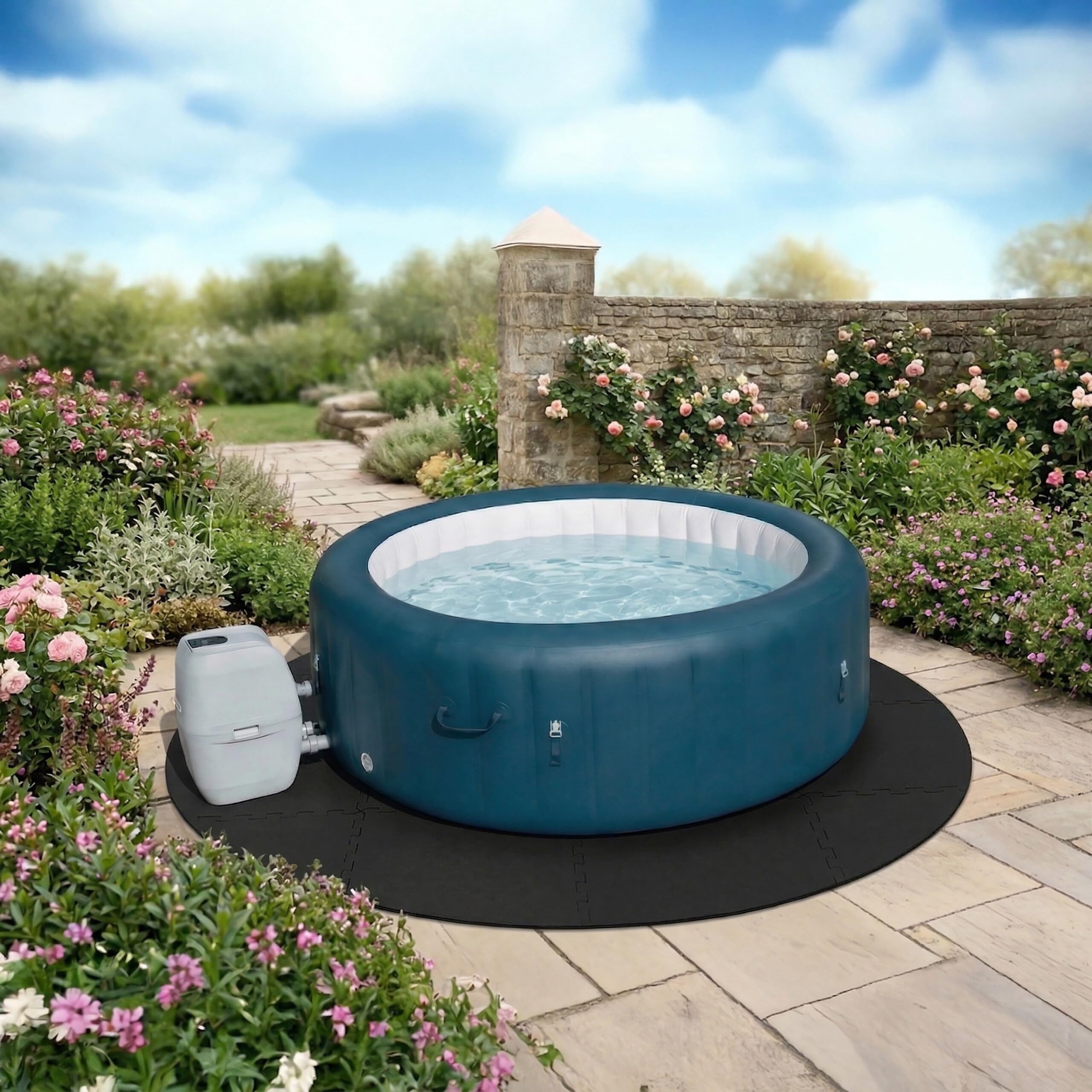 Relaxdays Tapis de Piscine Noir