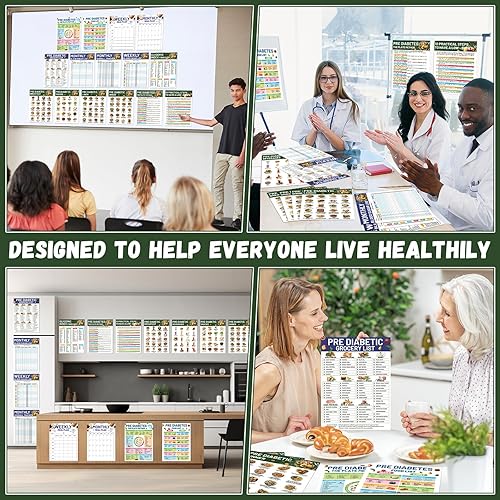 Miniatura 6 de Póster de lista de alimentos prediabéticos para diabéticos, tabla de alimentos, planificador de comidas de dieta, alta proteína de fibra, vitamina