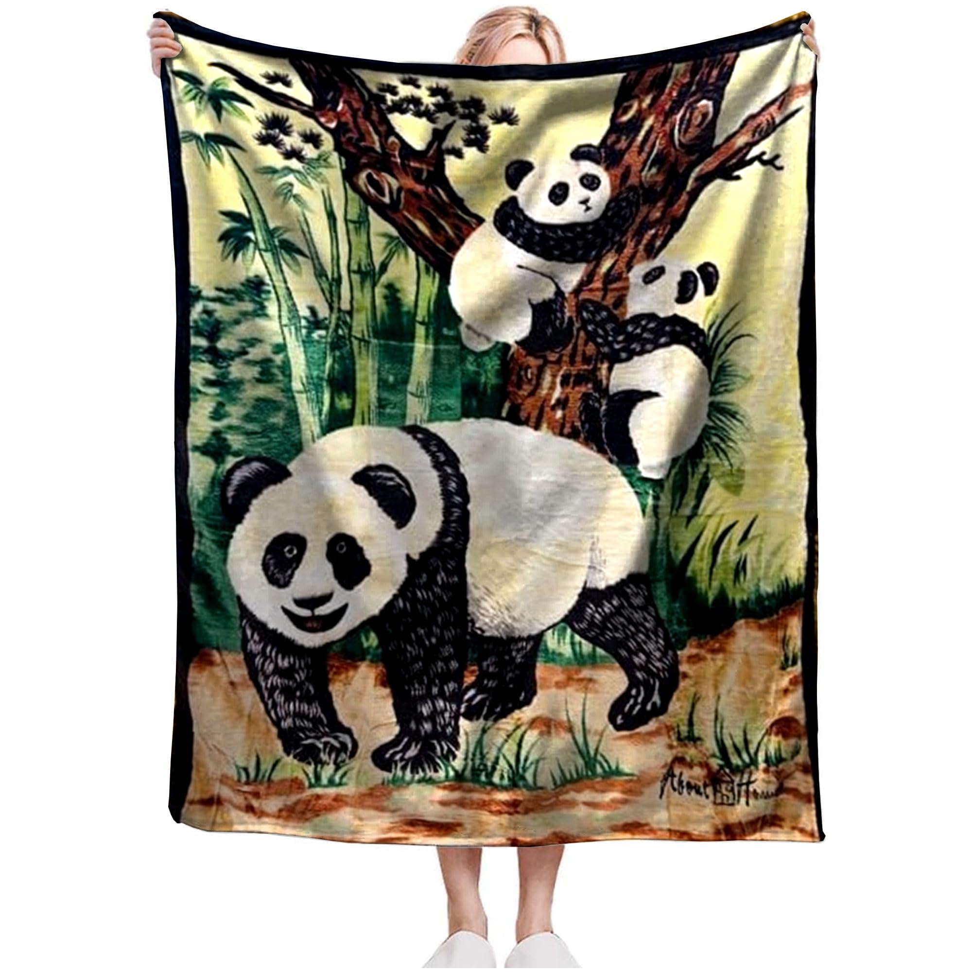 GA COMMUNICATIONS®Animal Print Fleece All-IN-One Soft Warm Faux Fur Blanket, Hard Back Case Cover for Single/Double/King Size Bed, Zebra pattern, (King Panda)