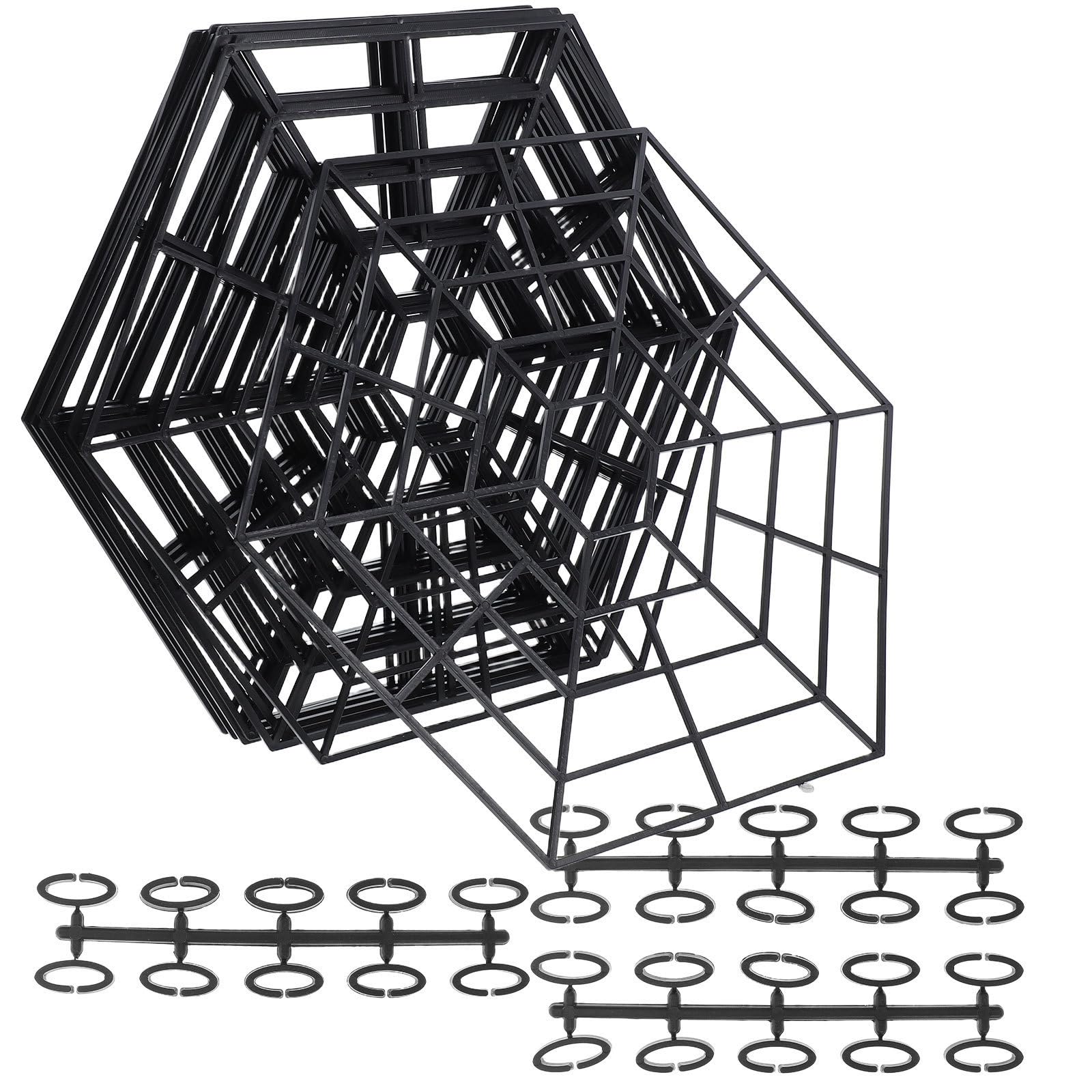 Malla de PP negro con diseño hexagonal TEHAUX: pack de 10 redes anti aves