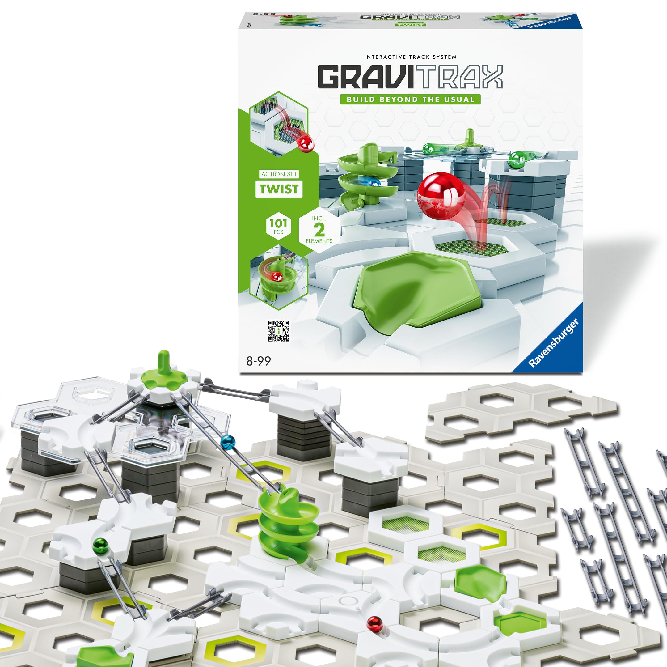 Ravensburger GraviTrax Action-Set Twist 22576. Kombinierbar mit Allen Starter-Sets, Extensions und Elements, Konstruktionsspielzeug für Kinder ab 8 Jahren
