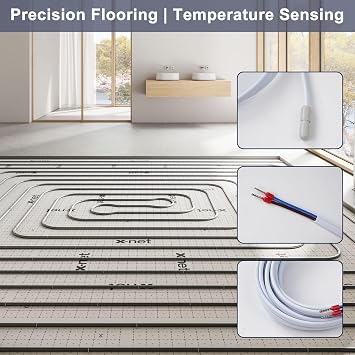 DEWIN Floor Temperature Sensor, Underfloor Heating Floor Probe Underfloor Heating Thermostat Accessory Floor Temperature Sensor Probe Cable 3 Meters