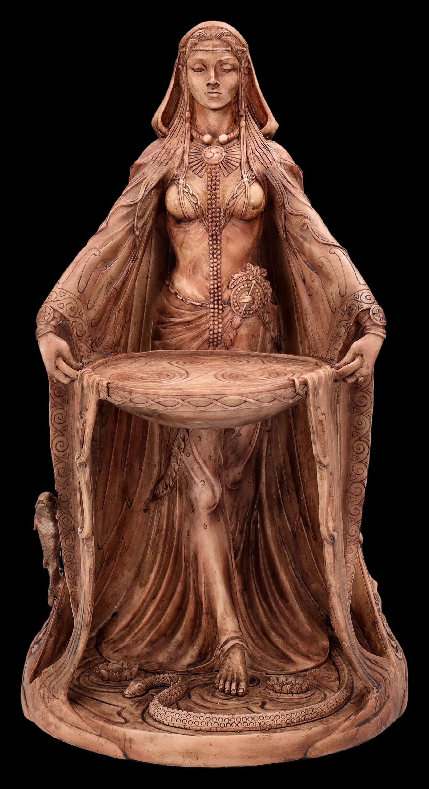 Danu - Statuetta decorativa Wicca, 41 cm, dea celtica, colore argilla
