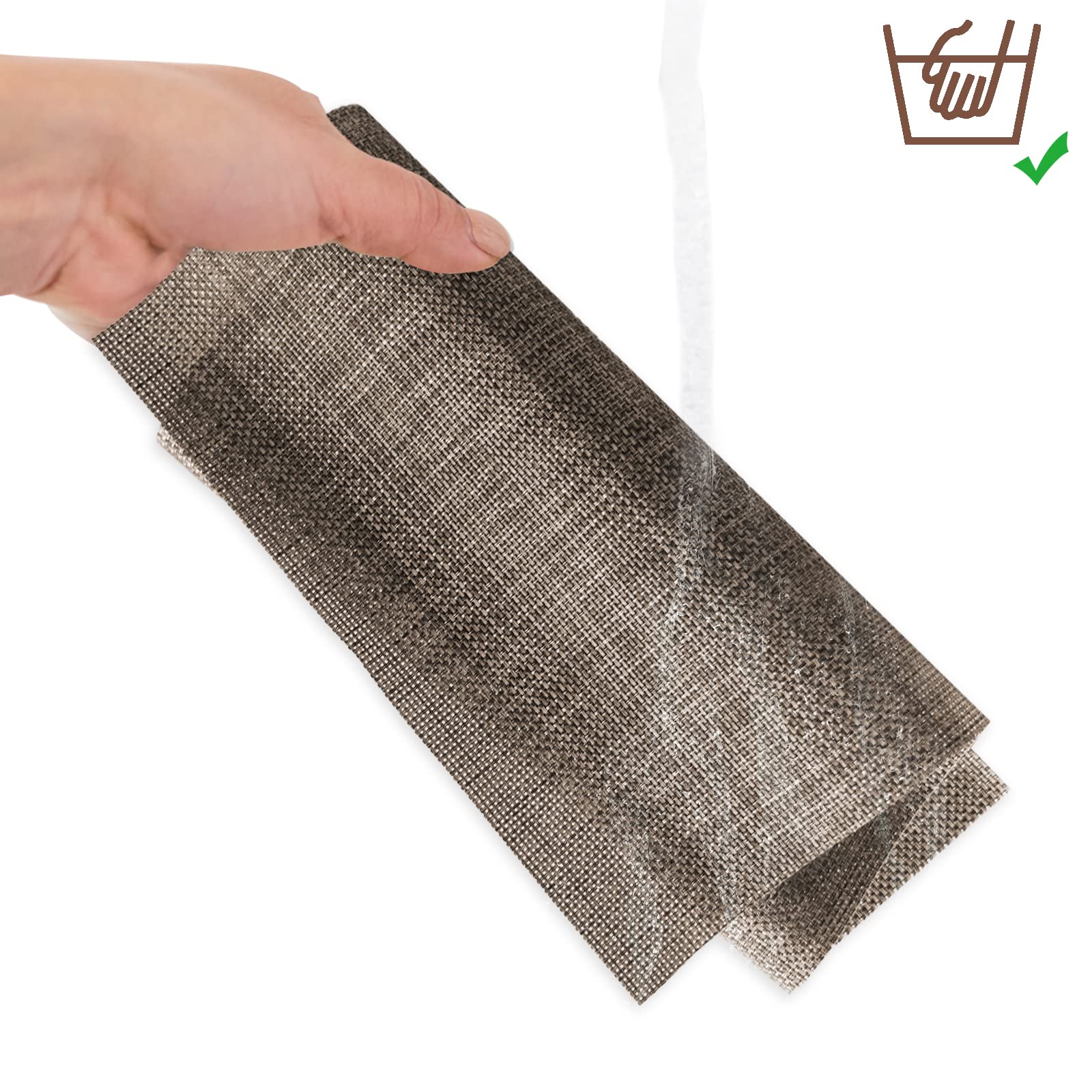 Poligono Washable Placemats, (70% PVC and 30% Polyester) Table Mats Set of 6, Non-Slip, Heat Resistant - Image 3