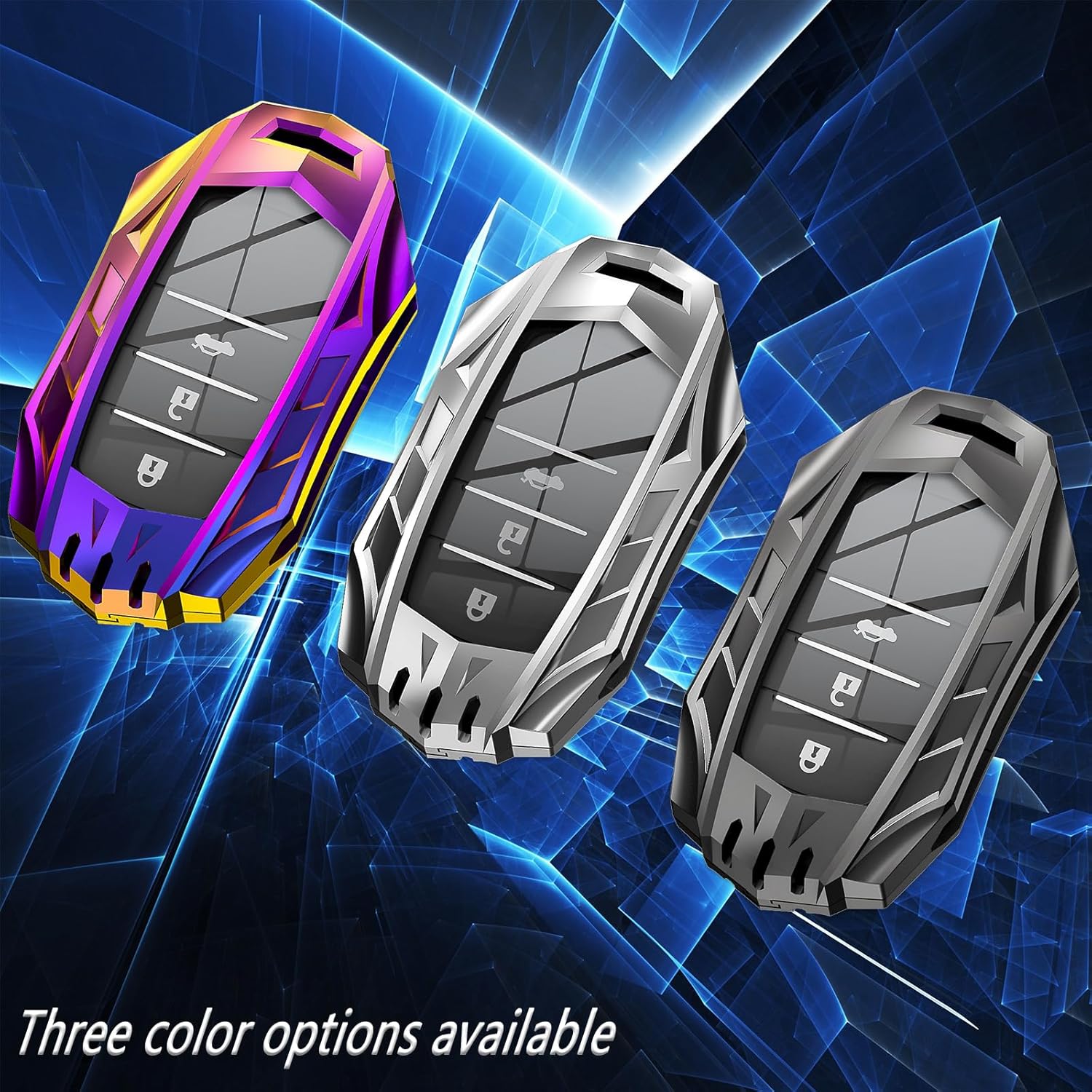 for Toyota Key Fob Cover,Keychain,Zinc Alloy Protection Car Key Case for Venza RAV4 Prime Sienna Land Cruiser Fortuner Mirai Purple Smart Remote Keyshell Accessories(for Toyota Style A Grey)
