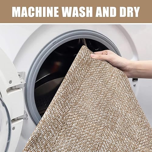 Miniatura 132 de Collive - Tapete de 27 x 43 pulgadas, lavable a máquina, para interiores y exteriores, de bajo perfil, suave algodón tejido a mano, para baño