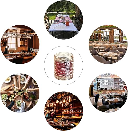 Miniatura 5 de Golden Hobnail - Juego de 6 vasos de cristal vintage de 12 onzas, vasos de agua, vasos de agua, cristalería transparente en relieve para cerveza,