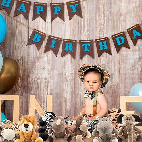 Miniatura 3 de Juguetes de peluche de animales de la selva de 11 pulgadas, 8 piezas, león, elefante, cebra, jirafa, tigre, mono, rinoceronte, hipopótamo, safari,