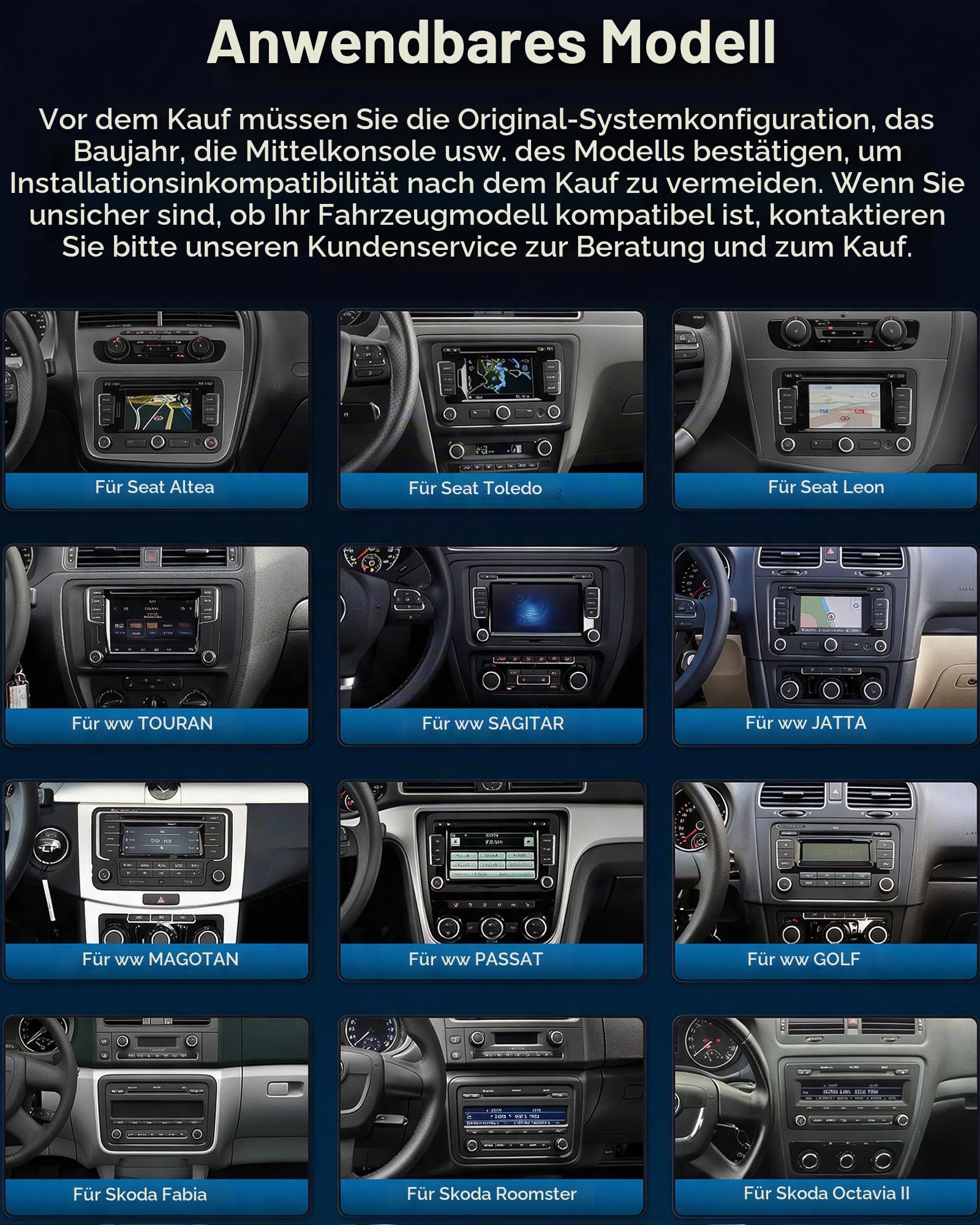 Carplay Autoradio mit Bildschirm für VW Golf 5/6 T5 Caddy Tiguan Polo 6r