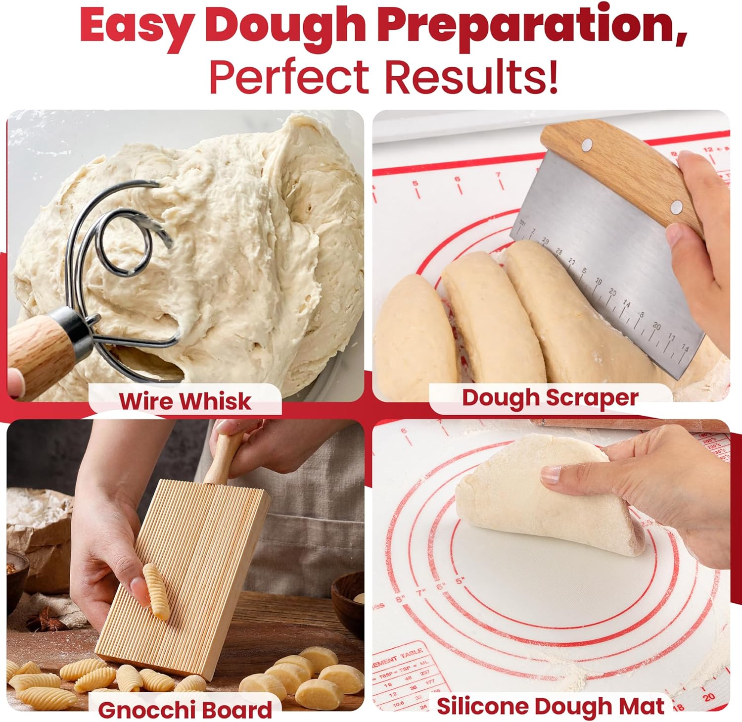 Pasta Making Tools Set 14 PCS, Pasta Maker Kit with Drying Rack, Ravioli Maker Press, Pasta Cutting Tools, Beech Wood Rolling Pins, Gnocchi Board, Homemade Pasta Accessories Set