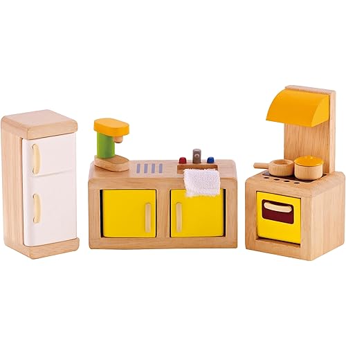 Hape Wooden Doll House Furniture Kitchen Set with Accessories