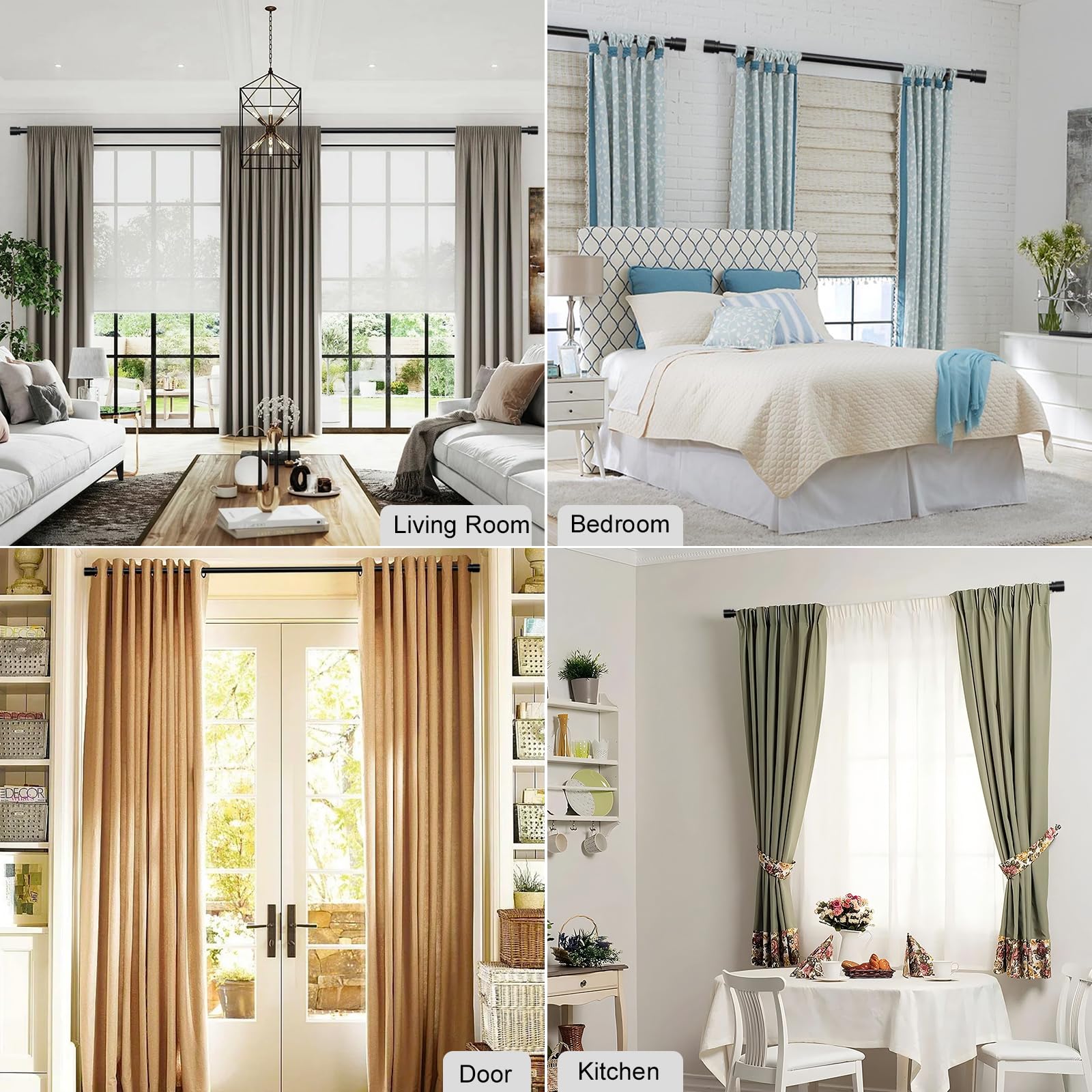 Byondeth Curtain Rods - Adjustable, Heavy Duty & Stylish -5