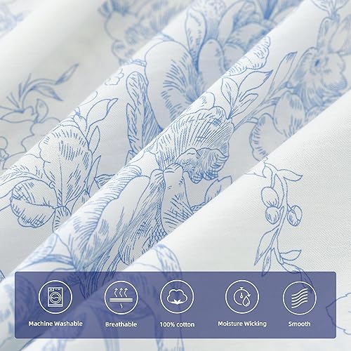 Miniatura 10 de Juego de sábanas de algodón de 400 hilos, tamaño individual, color violeta, 4 piezas, 100% algodón grapado, juego de sábanas de algodón suave con