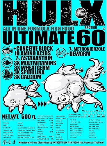 Vista 3 de HULX Blue Goldfish - Pellets de hundimiento de alimentos para gran músculo y aumento de peso masivo, suero mezclado con alto contenido de proteínas