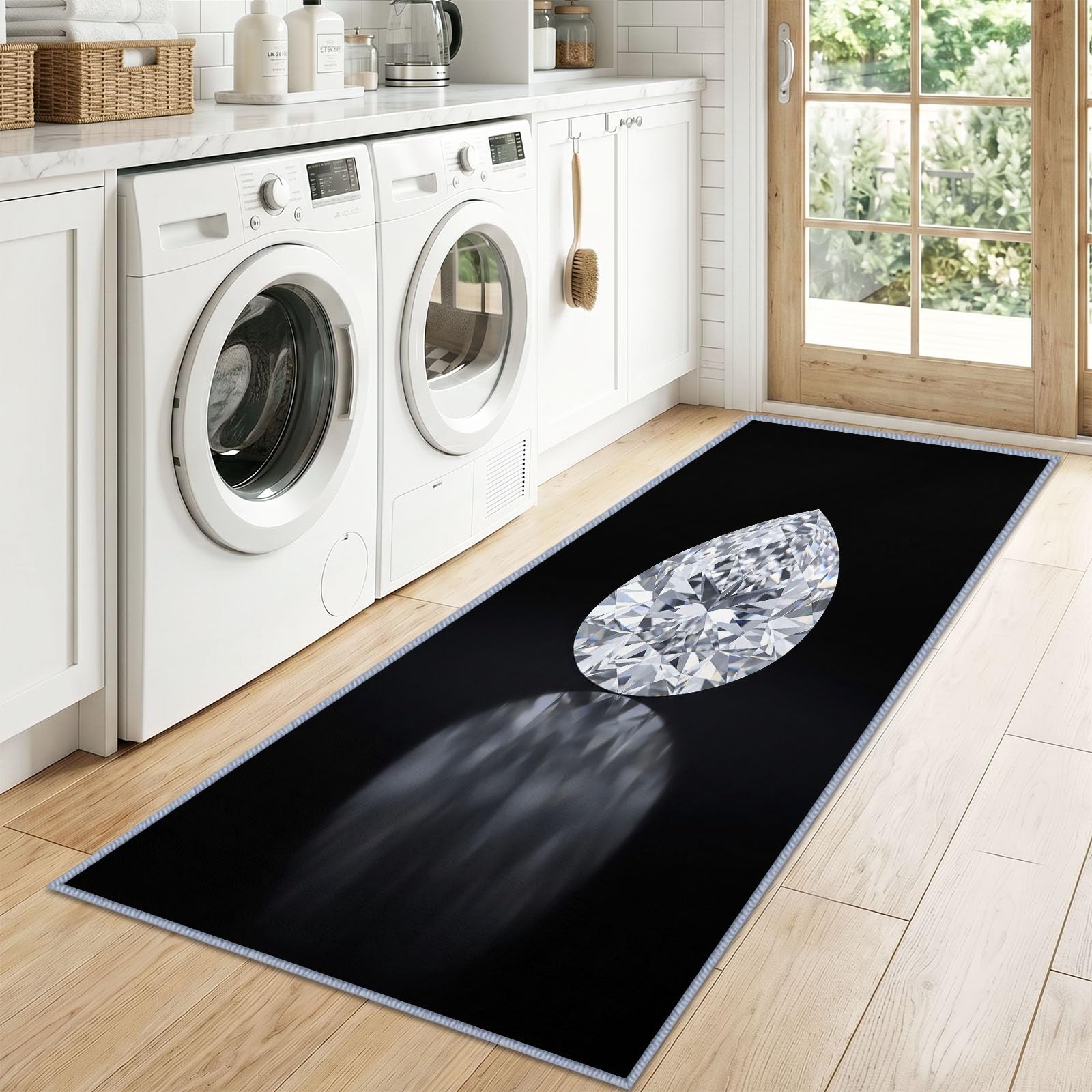 Diamond Gote Eau - Alfombra de pasillo antideslizante, 60 x 300 cm
