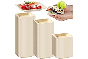 300 Pcs Disposable Square Bamboo Appetizer Plates