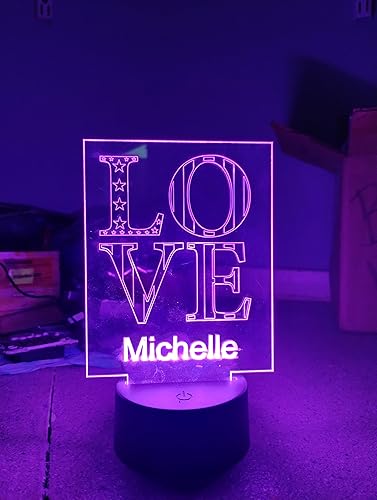 Miniatura 2 de Lámpara de escritorio personalizada de acrílico 3D con bandera de amor del 4 de julio