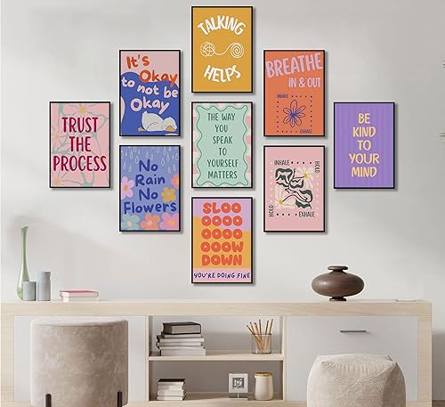 Miniatura 3 de VCCOUI 9Pcs Mental Health Wall Art Therapy Counseling Positive Posters Motivational Quotes Pictures School Counselor Therapist Inspirational