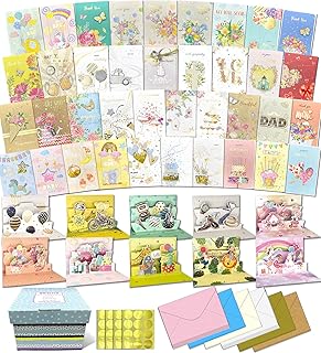 Greeting Cards, DWIYITTN, 48 Assorted 4.5x6.7’’Cards with Envelops, Greeting Cards Box Set all Occasion, Birthday, Wedding,Congratulation, Thank You,Baby Shower,Sympathy, Daily,Thinking of you