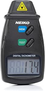 NEIKO 20713A Digital Tachometer, Noncontact Laser Photo Sensor with 2.5 to 99,999 RPM Accuracy, RPM Gauge Marker with Batteries Included
