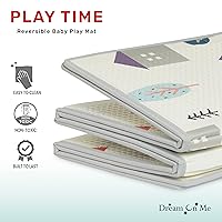 Vista 3 de Dream On Me Play Time - Alfombra de juego reversible para bebé, plegable, extra grande, gruesa, de espuma, para niños pequeños, impermeable, Goofy
