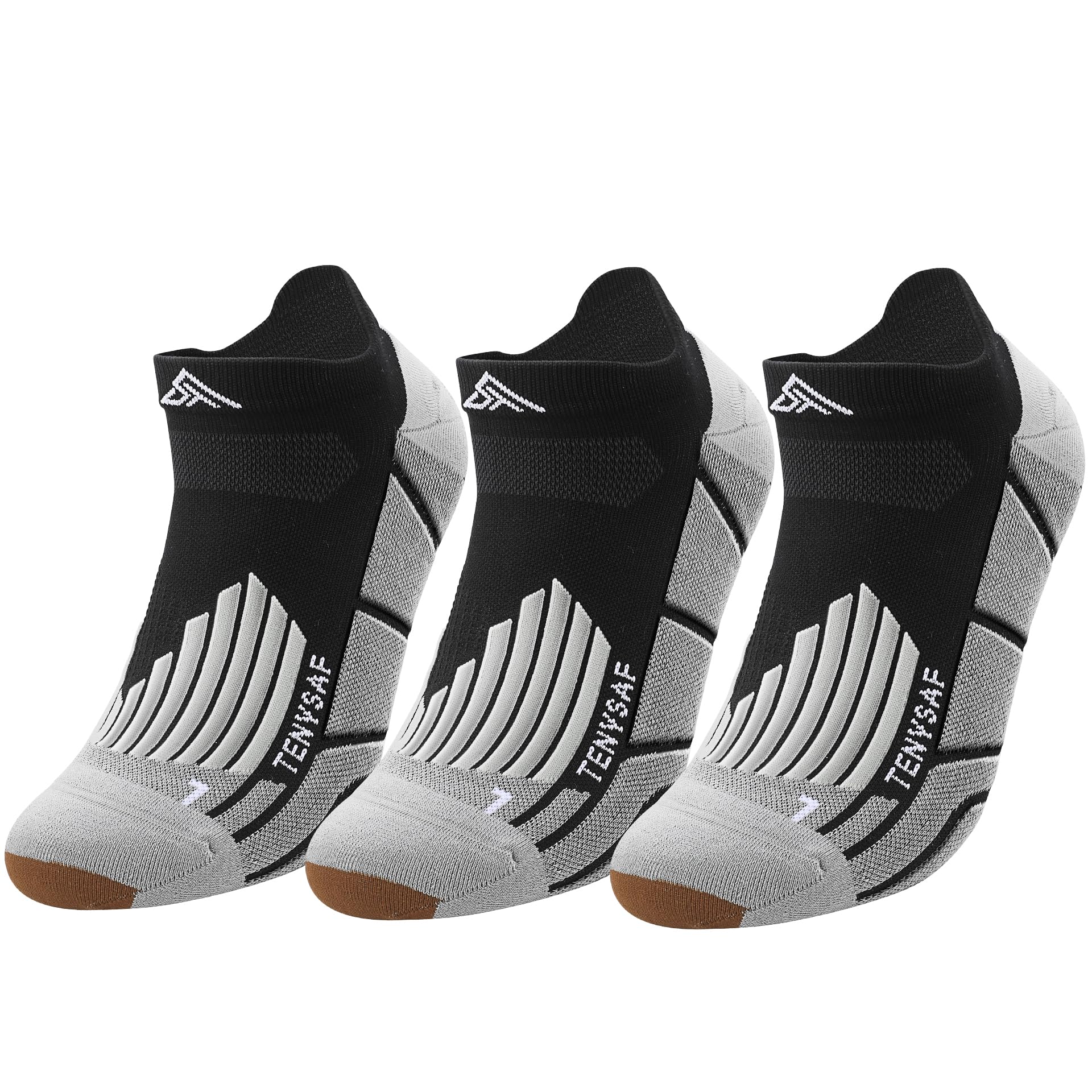 Lounwee Kompressions Laufsocken für Herren Damen: Sport Kurze Socken Anti Blase Sportsocken for Läufer Wandern Fahrrad Trekking 3 Paar