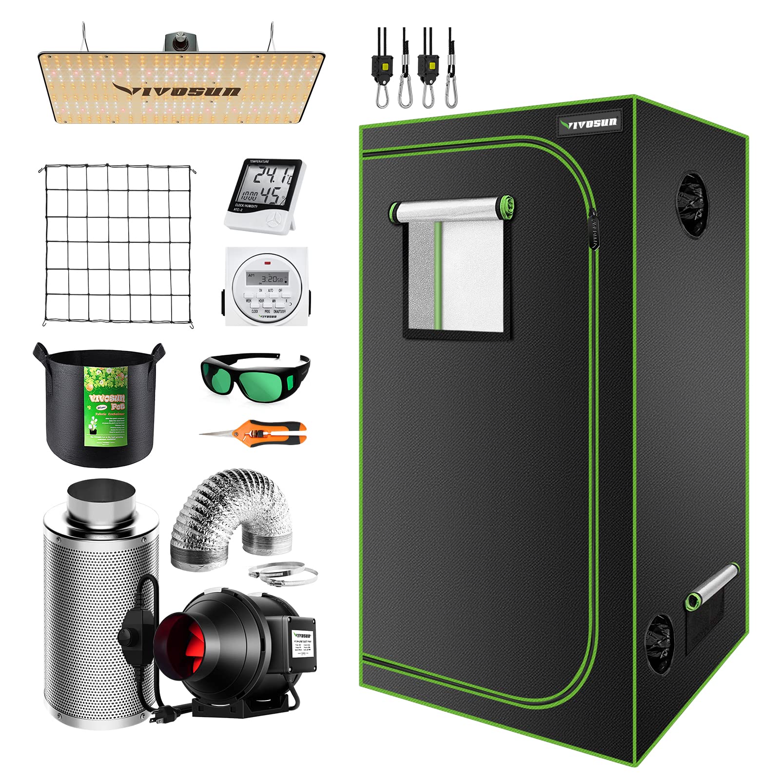 VIVOSUN Grow Tent Complete System, 3 x 3 ft. Grow Tent Kit Complete