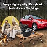 Car Refrigerator for Tesla Model Y 2019~2026, 35QT(33L) Car Fridge 12V Refrigerator for Tesla Model Y Juniper, Portable Freezer Cooler -8℉~50℉ APP Control