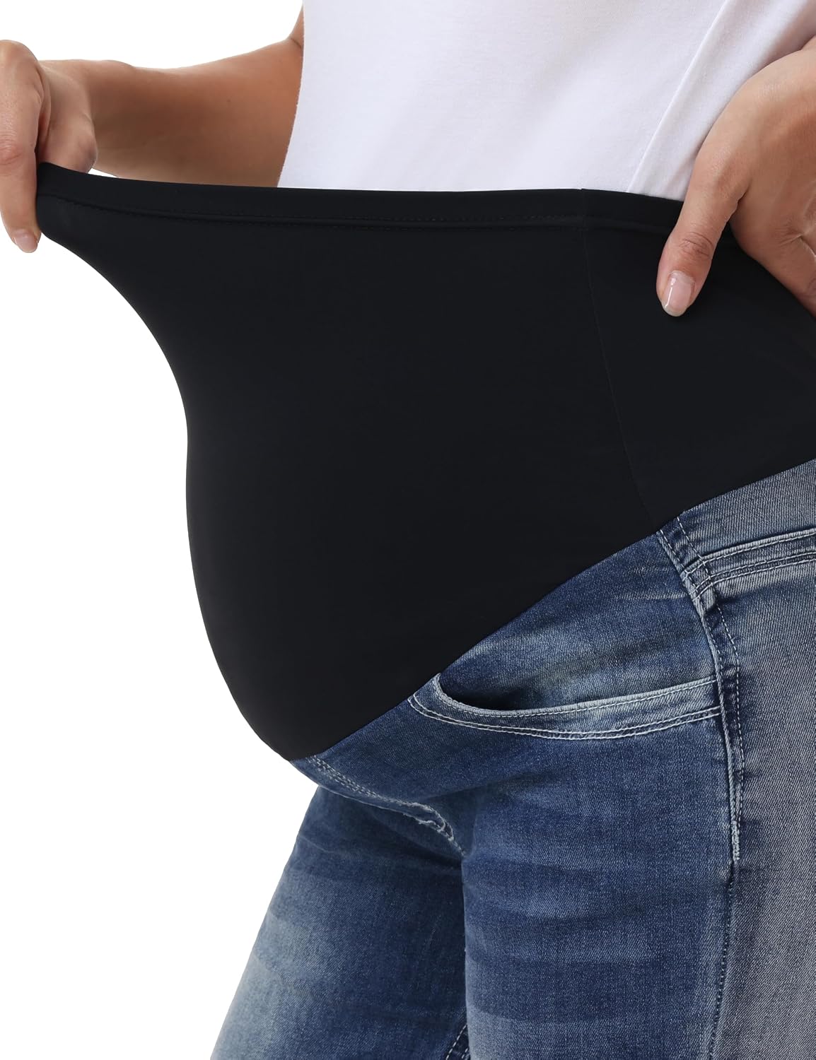 V VOCNI Maternity Bootcut Jeans Over Belly Pregnancy Flare Deim Pants