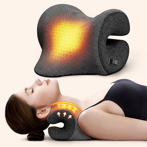 Estirador de cuello térmico 3s para aliviar el dolor, funda de terapia magnéticaalmohadilla térmica de grafeno, dispositivo de almohada de tracción