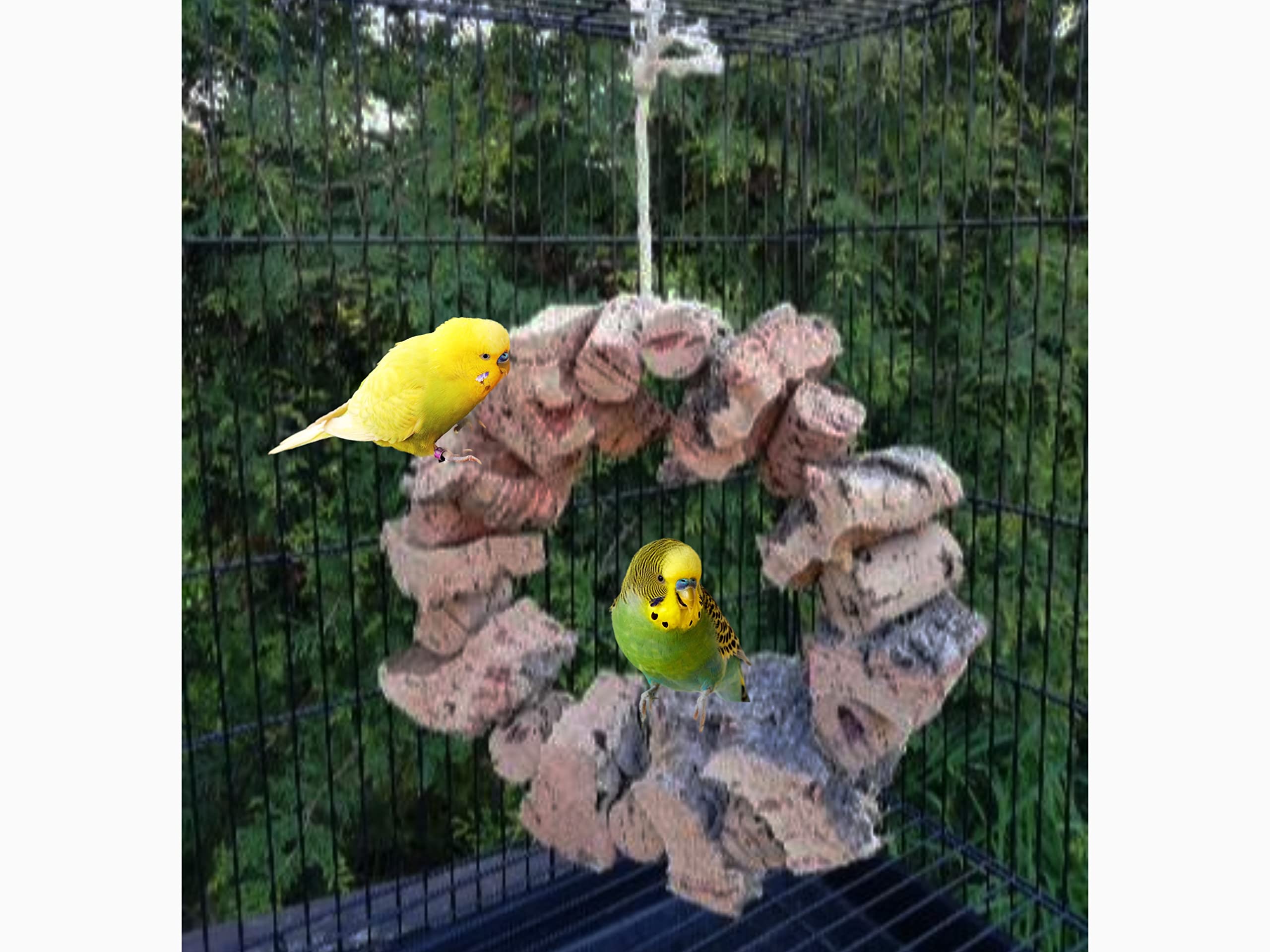 Vogelschaukel, großer Korkring mit viel Korkrinde zum schaukeln und knabbern für alle Vögel