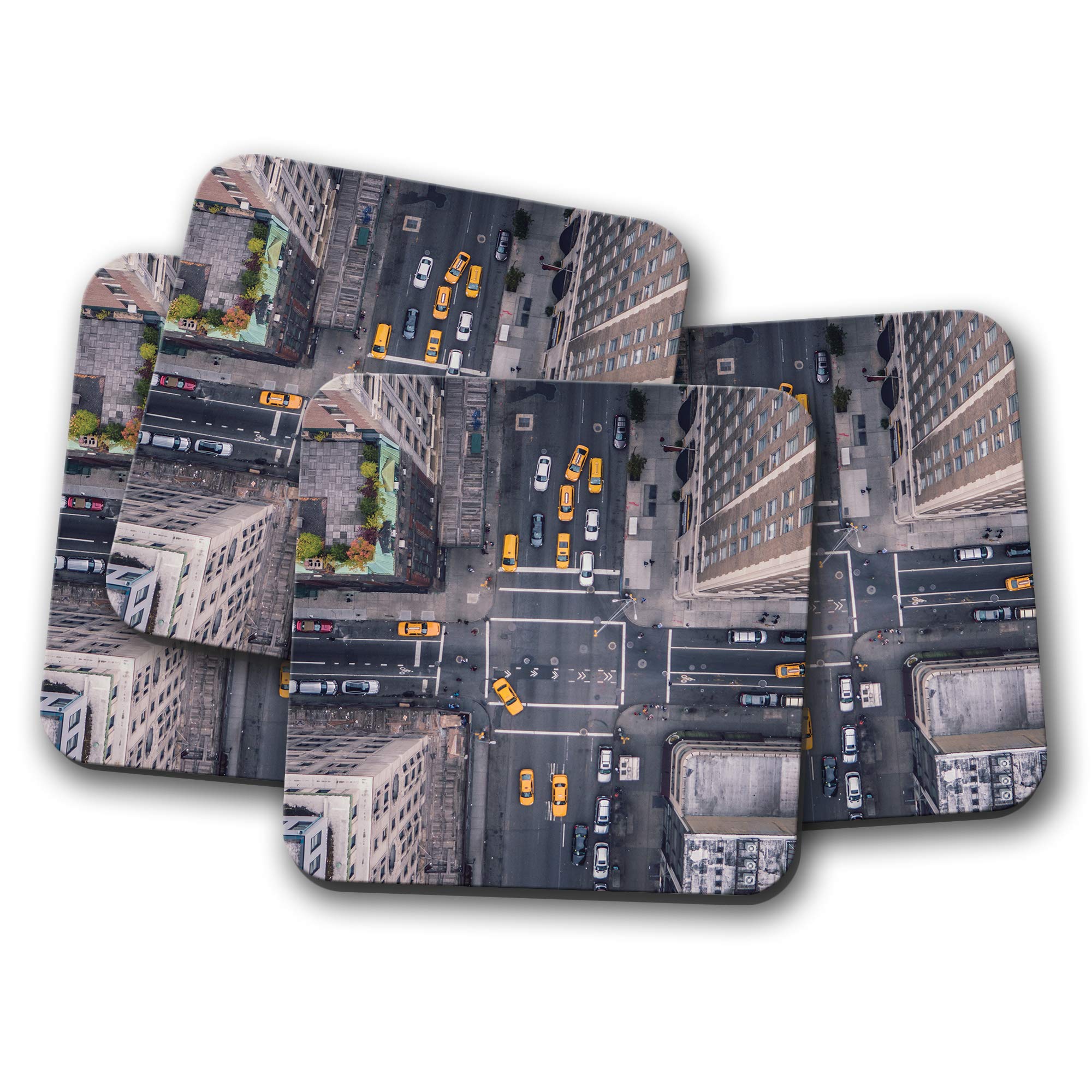 Destinationvinyl Multicolor 4 Set - 5Th Avenue New York Coaster - Nyc Usa Travel City America #13257