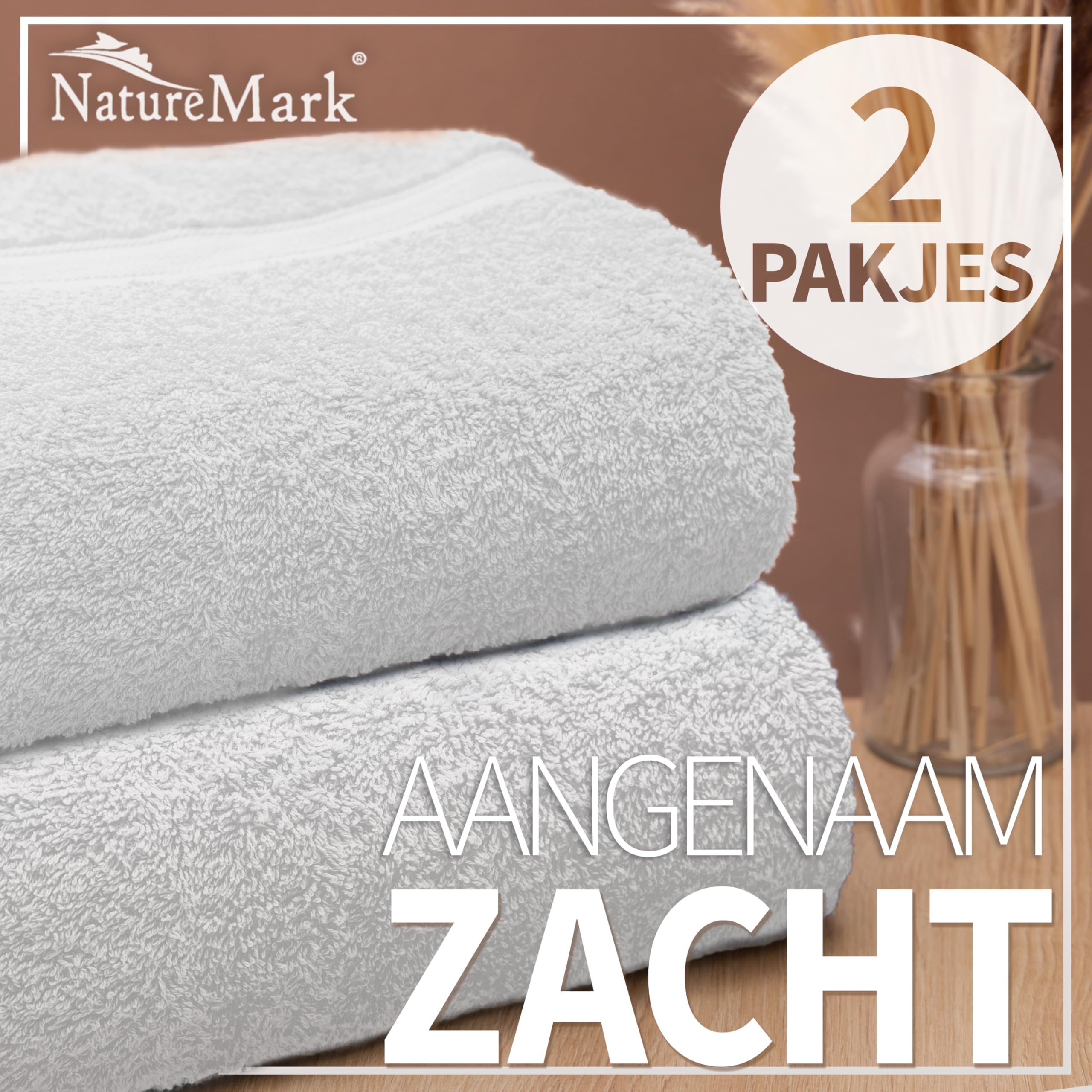 NatureMark 4er Pack Duschtücher, Größe 70x140cm, Royal Blau, 100 NatureMark 4er Pack Duschtücher, Größe 70x140cm, Royal Blau, 100